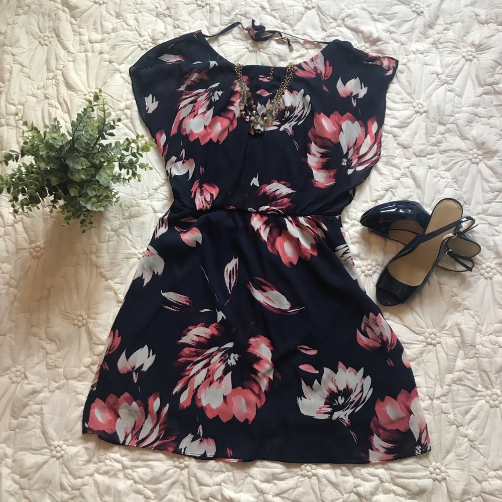 The Limited Navy Pink Floral Dress